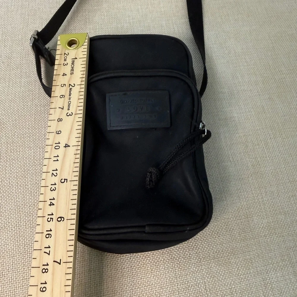 H&M Divided Supply Black Crossbody Bag Mini Messenger Pouch Travel Festival - Picture 4 of 5